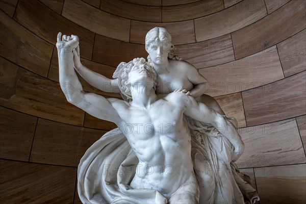 The sculpture Prometheus lamented by the Okeanids at the entrance to the Alte Nationalgalerie