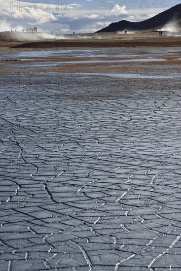 Torn opened earth in geothermal area Hverir