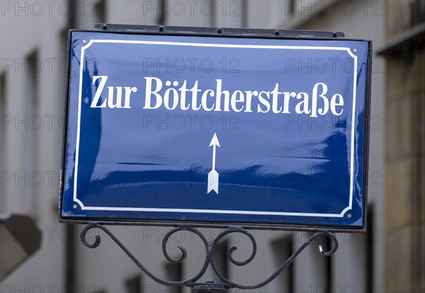 Sign for Boettcherstrasse in the old town of Bremen