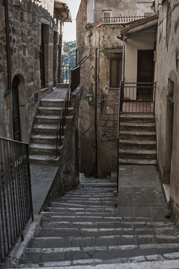 Picturesque alley with many steps