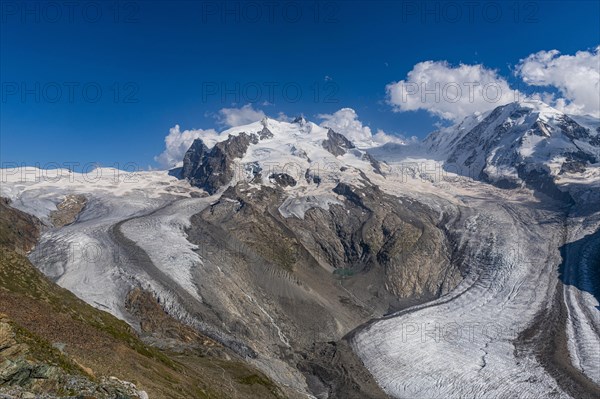 Mountains and Glacier on the Pennine Alps