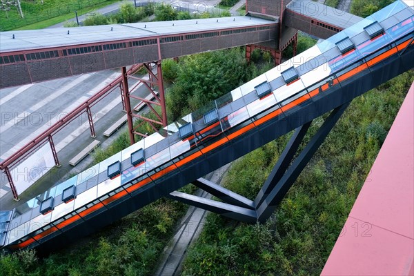 View from the roof terrace of the visitor centre to the gangway at Zeche Zollverein