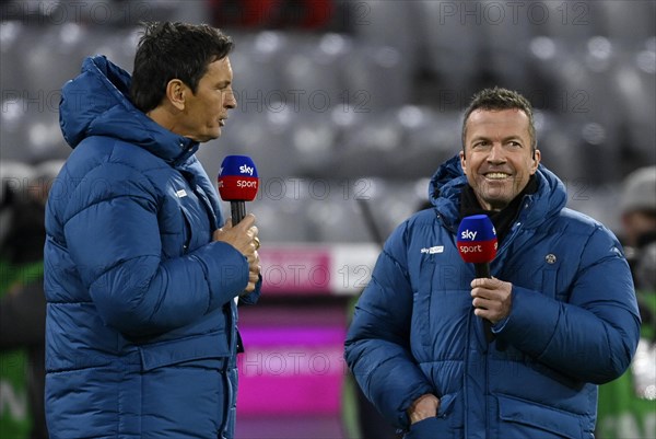 SKY presenter Sebastian Hellmann interviewing football expert Lothar Matthaeus