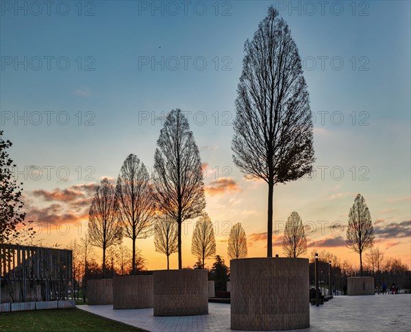 Sunset in a park