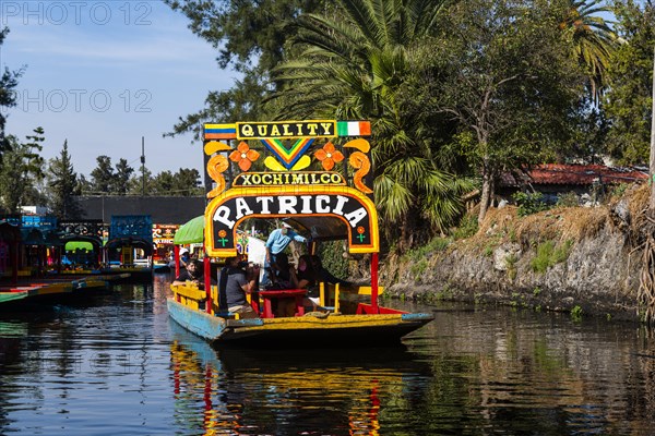 Colourful boats on the aztec canal system