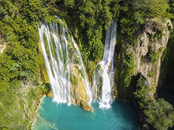 Aerial of the Minas viejas waterfalls