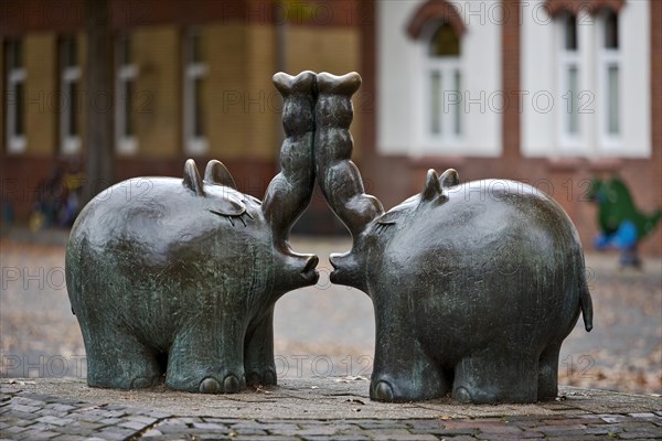 Ottifanten bronze sculpture in the Transvaal district where Otto Waalkes grew up