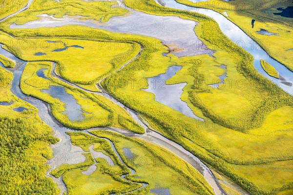 Close-up of the Rapadalen river delta