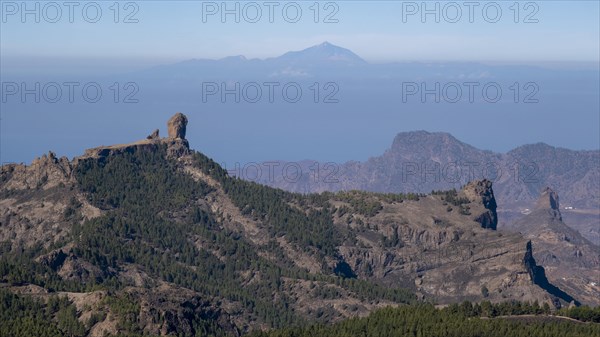 View from Pico de las Nieves to Roque Nublo and Tenerife