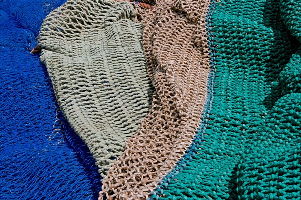 Multicoloured fishing nets