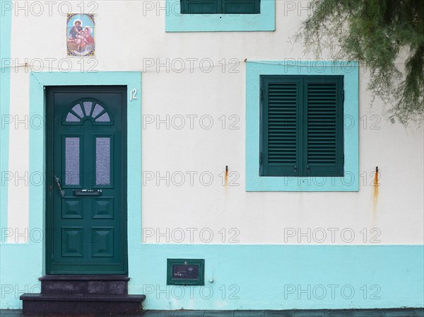 House facade with closed window