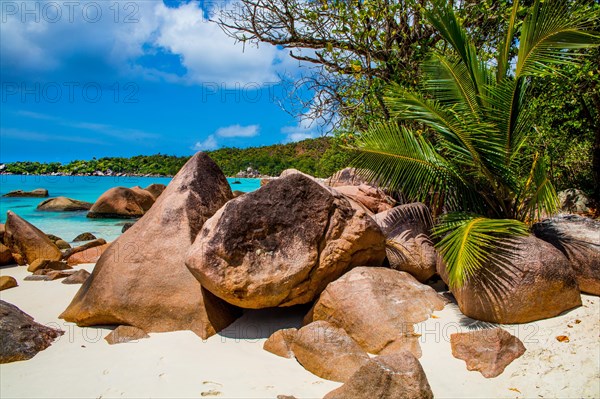 Dream beach with granite rocks