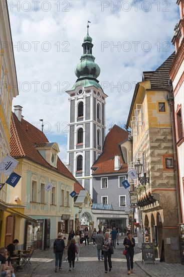 Houses in the street Latran and St.-Jost Church