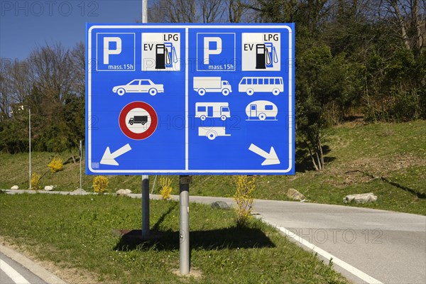 Sign Motorway Rest Area Parking