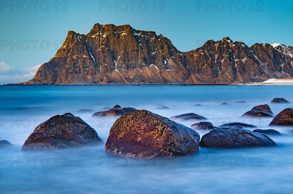 Winter coastal landscape with stormy sea