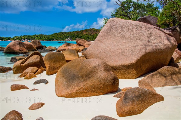 Dream beach with granite rocks