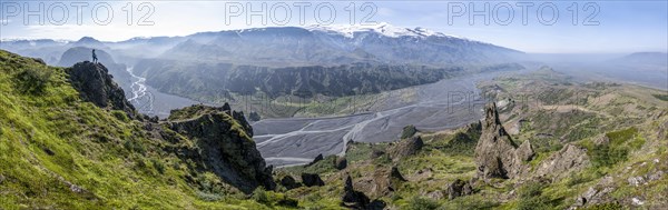 Hiker looking over landscape