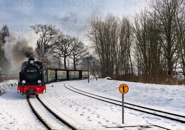 The historic railway Rasender Roland on the island of Ruegen