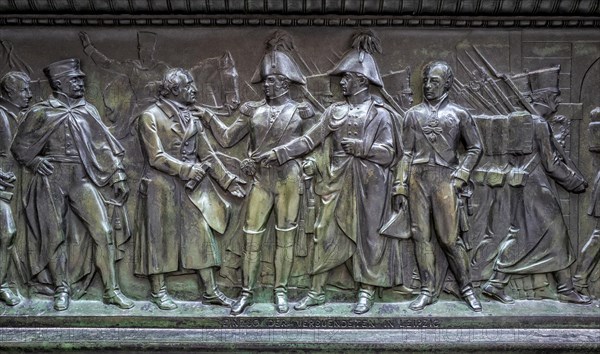Bronze figures at the base of the monument to Frederick the Great Unter den Linden