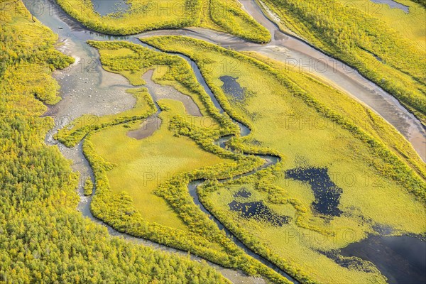 Close-up of the Rapadalen river delta