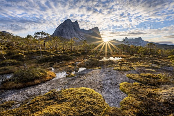 Mount Stortinden at sunset