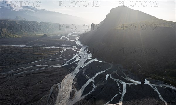 Mount Valahnjukur and glacier Eyjafjallajoekull