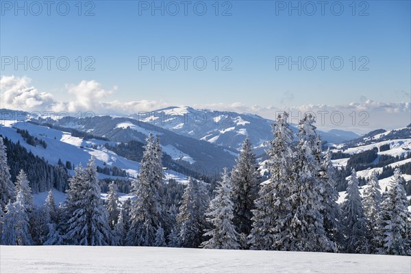 Snowy winter landscape on the Gurnigel Pass