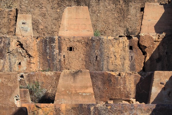 Wall with ventilation holes at Mazarron mine