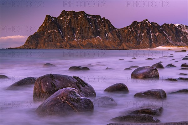 Winter coastal landscape with stormy sea