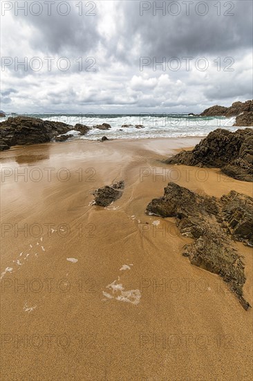 Rocks on the sandy beach