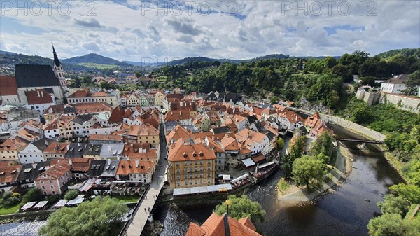 Town view with St. Vitus Church from the castle tower