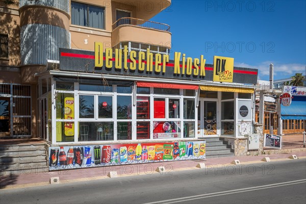 Closed kiosk in the ham street at Ballermann