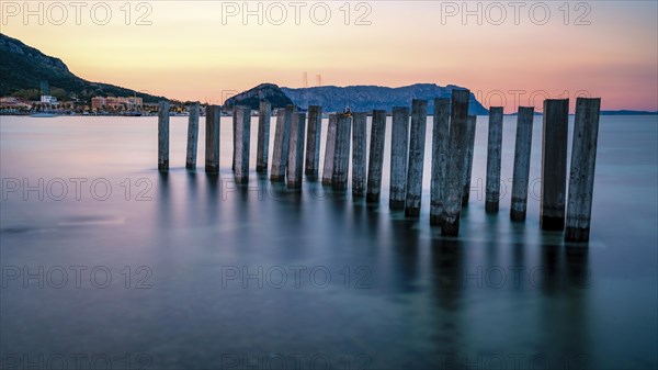 Concrete pier in the Tyrrhenian Sea at Golfo Aranci