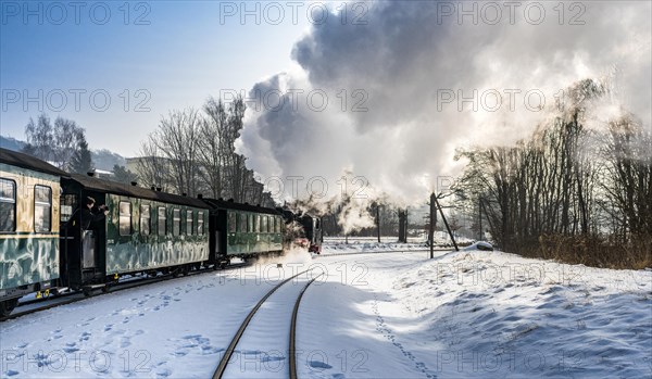 The historic railway Rasender Roland on the island of Ruegen