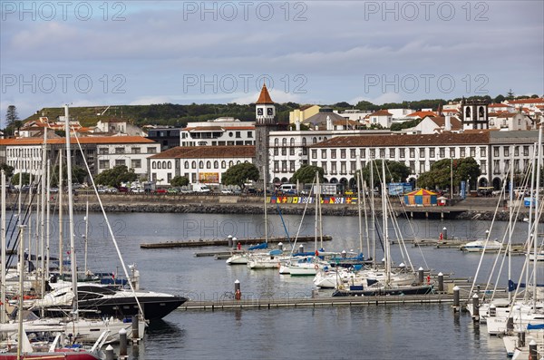 View over the marina and the promenade of Ponta Delgada