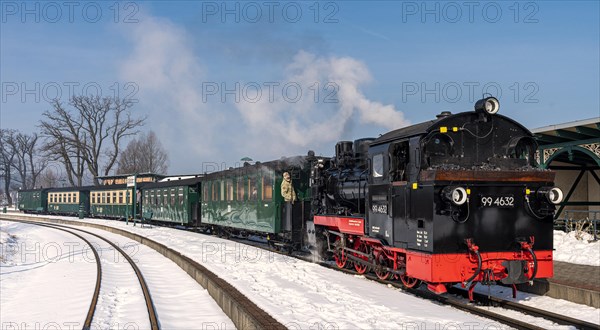 The historic railway Rasender Roland on the island of Ruegen