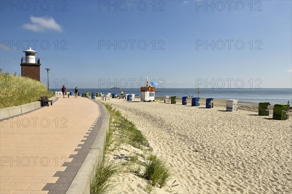 Lighthouse Olhoern with promenade and beach Wyk auf Foehr