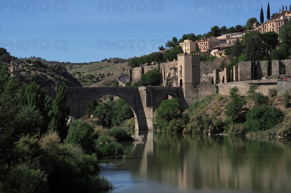 City view of Toledo with Puente de San Martin