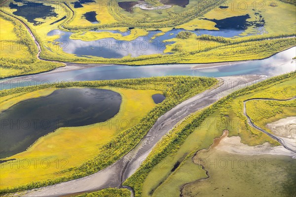 Close-up of the Rapadalen river delta