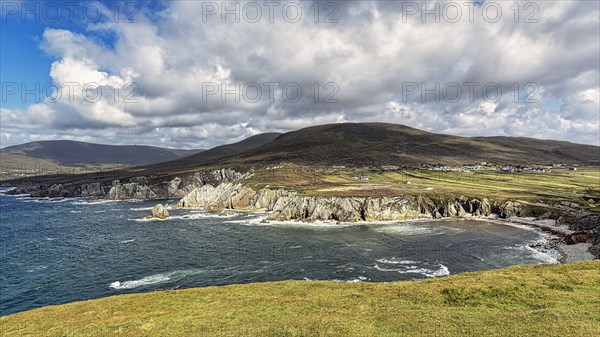 View of bay with cliffs