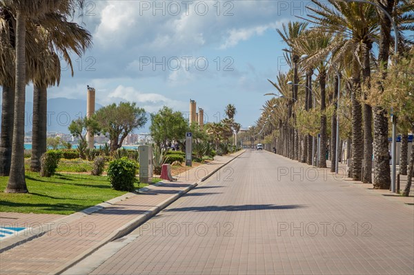 Deserted beach promenade at Ballermann during Lockdown