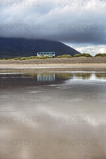 Discarded Double-decker bus in the dunes