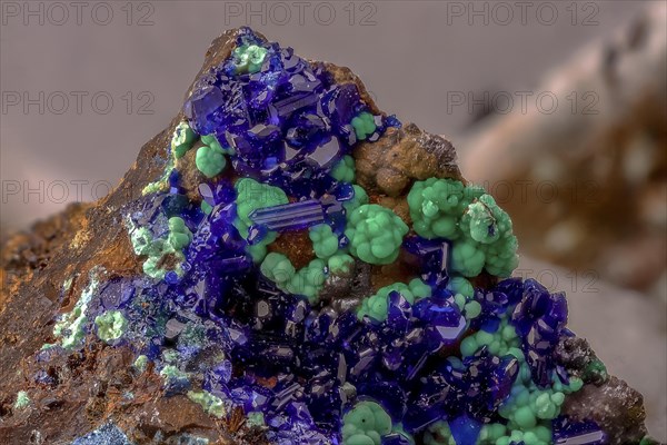 Micromount malachite azurite