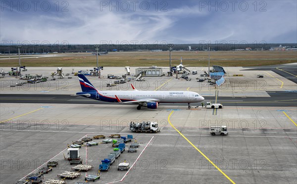 Aeroflot aircraft on the tarmac at Frankfurt Airport