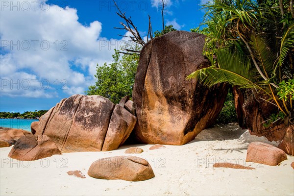 Dream beach with granite rocks