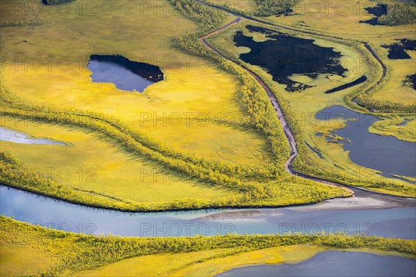 Close-up of the Rapadalen river delta