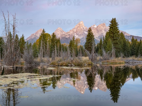 Mountain peaks at dawn