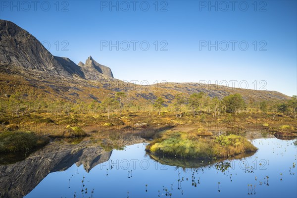 Mount Kulhornet reflected in small pond