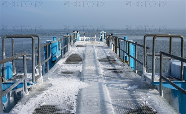 The icy pier in the Baltic resort of Sellin