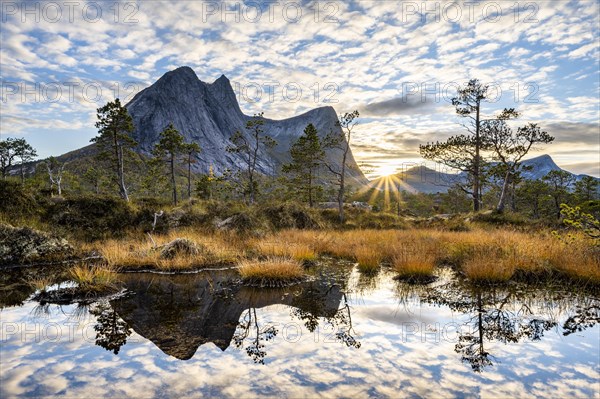 Mount Stortinden at sunset